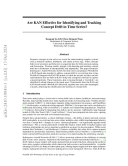Are KAN Effective for Identifying and Tracking Concept Drift in Time
  Series?
