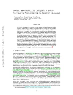 Divide, Reweight, and Conquer: A Logit Arithmetic Approach for
  In-Context Learning