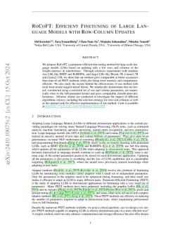 RoCoFT: Efficient Finetuning of Large Language Models with Row-Column
  Updates