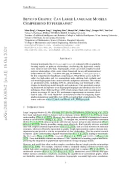 Beyond Graphs: Can Large Language Models Comprehend Hypergraphs?