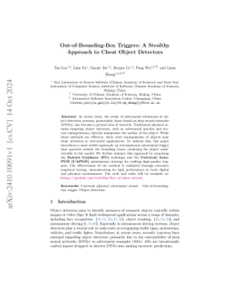 Out-of-Bounding-Box Triggers: A Stealthy Approach to Cheat Object
  Detectors