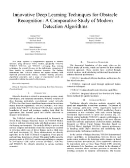Innovative Deep Learning Techniques for Obstacle Recognition: A
  Comparative Study of Modern Detection Algorithms