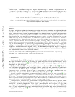 Generative Deep Learning and Signal Processing for Data Augmentation of
  Cardiac Auscultation Signals: Improving Model Robustness Using Synthetic
  Audio