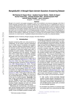 BanglaQuAD: A Bengali Open-domain Question Answering Dataset