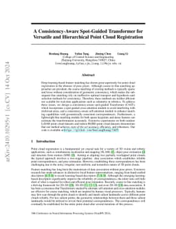 A Consistency-Aware Spot-Guided Transformer for Versatile and
  Hierarchical Point Cloud Registration