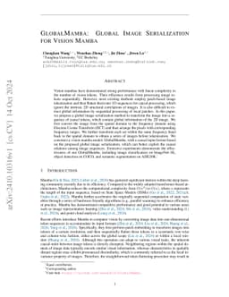 GlobalMamba: Global Image Serialization for Vision Mamba