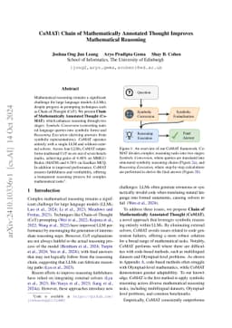 CoMAT: Chain of Mathematically Annotated Thought Improves Mathematical
  Reasoning