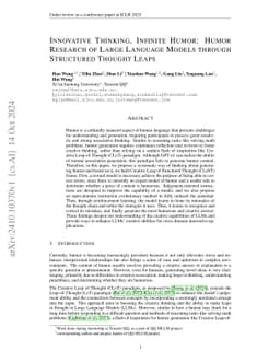 Innovative Thinking, Infinite Humor: Humor Research of Large Language Models through Structured Thought Leaps