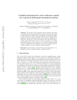 Coupled autoregressive active inference agents for control of
  multi-joint dynamical systems