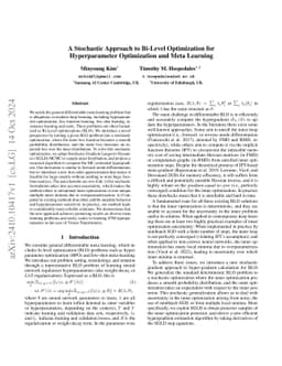 A Stochastic Approach to Bi-Level Optimization for Hyperparameter
  Optimization and Meta Learning