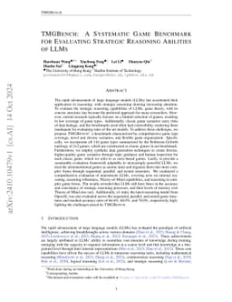 TMGBench: A Systematic Game Benchmark for Evaluating Strategic Reasoning
  Abilities of LLMs