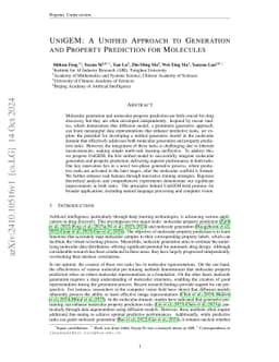UniGEM: A Unified Approach to Generation and Property Prediction for Molecules