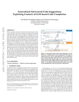 Generalized Adversarial Code-Suggestions: Exploiting Contexts of
  LLM-based Code-Completion