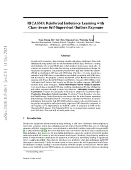 RICASSO: Reinforced Imbalance Learning with Class-Aware Self-Supervised
  Outliers Exposure