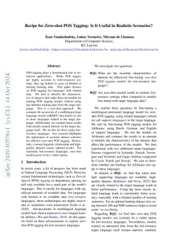 Recipe for Zero-shot POS Tagging: Is It Useful in Realistic Scenarios?