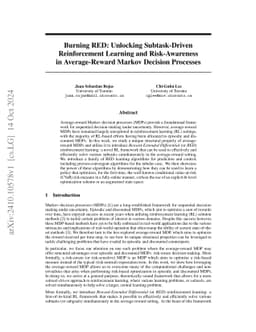 Burning RED: Unlocking Subtask-Driven Reinforcement Learning and
  Risk-Awareness in Average-Reward Markov Decision Processes