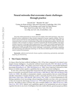 Neural networks that overcome classic challenges through practice