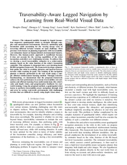 Traversability-Aware Legged Navigation by Learning from Real-World
  Visual Data