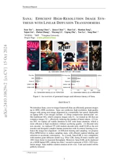 SANA: Efficient High-Resolution Image Synthesis with Linear Diffusion
  Transformers