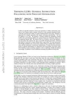 Thinking LLMs: General Instruction Following with Thought Generation