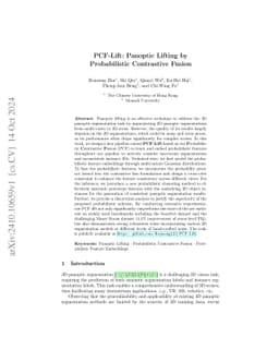 PCF-Lift: Panoptic Lifting by Probabilistic Contrastive Fusion