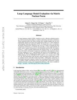 Large Language Model Evaluation via Matrix Nuclear-Norm