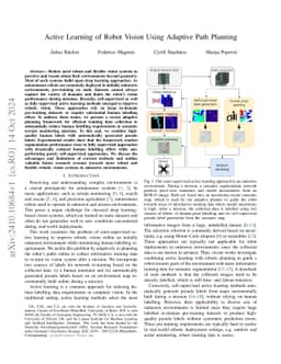 Active Learning of Robot Vision Using Adaptive Path Planning