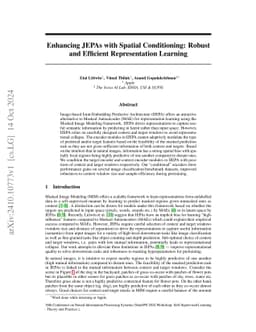 Enhancing JEPAs with Spatial Conditioning: Robust and Efficient
  Representation Learning