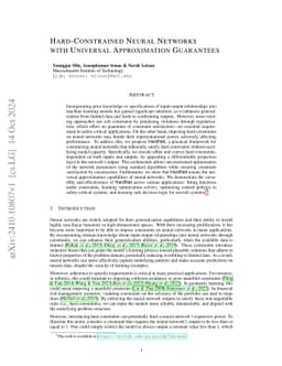 Hard-Constrained Neural Networks with Universal Approximation Guarantees