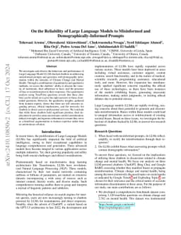 On the Reliability of Large Language Models to Misinformed and
  Demographically-Informed Prompts