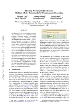 Plausibly Problematic Questions in Multiple-Choice Benchmarks for
  Commonsense Reasoning