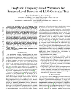 FreqMark: Frequency-Based Watermark for Sentence-Level Detection of
  LLM-Generated Text