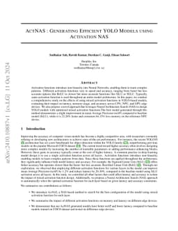ActNAS : Generating Efficient YOLO Models using Activation NAS