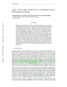 COME: Test-time adaption by Conservatively Minimizing Entropy