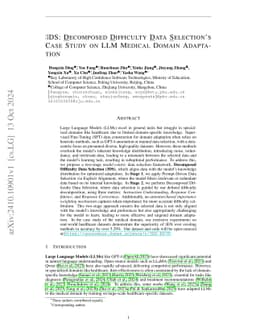 3DS: Decomposed Difficulty Data Selection's Case Study on LLM Medical
  Domain Adaptation