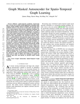 Graph Masked Autoencoder for Spatio-Temporal Graph Learning