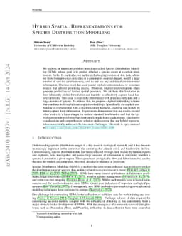Hybrid Spatial Representations for Species Distribution Modeling