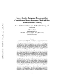 Improving the Language Understanding Capabilities of Large Language
  Models Using Reinforcement Learning