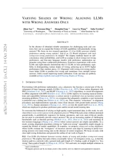 Varying Shades of Wrong: Aligning LLMs with Wrong Answers Only