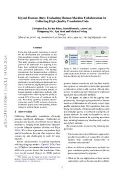 Beyond Human-Only: Evaluating Human-Machine Collaboration for Collecting
  High-Quality Translation Data