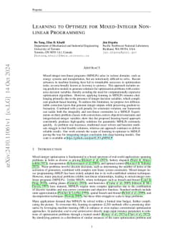 Learning to Optimize for Mixed-Integer Non-linear Programming