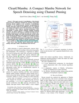 CleanUMamba: A Compact Mamba Network for Speech Denoising using Channel Pruning