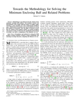 Towards the methodology for solving the minimum enclosing ball and
  related problems