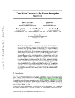 Time Series Viewmakers for Robust Disruption Prediction