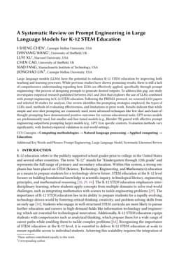 A Systematic Review on Prompt Engineering in Large Language Models for
  K-12 STEM Education