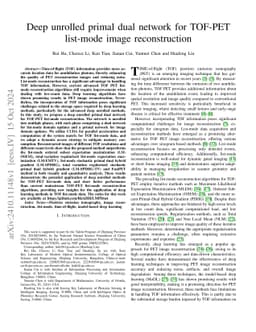 Deep unrolled primal dual network for TOF-PET list-mode image
  reconstruction