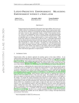 Latent-Predictive Empowerment: Measuring Empowerment without a Simulator