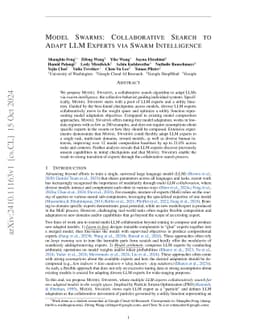 Model Swarms: Collaborative Search to Adapt LLM Experts via Swarm
  Intelligence