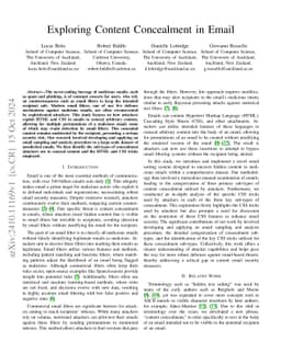 Exploring Content Concealment in Email