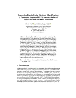 Improving Bias in Facial Attribute Classification: A Combined Impact of
  KL Divergence induced Loss Function and Dual Attention